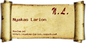 Nyakas Larion névjegykártya